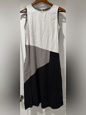 For Cynthia Linen colorblock Sleeveless Midi Dress size XS